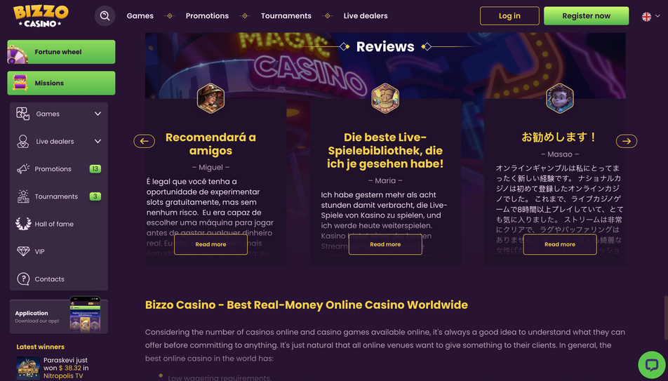 bizzo casino Gameplay