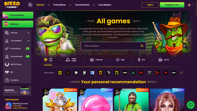 bizzo casino Gameplay